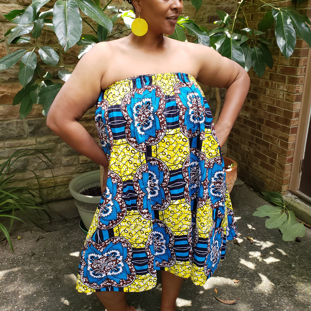Ankara Wax Print Handmade African SunDress / Skirt
